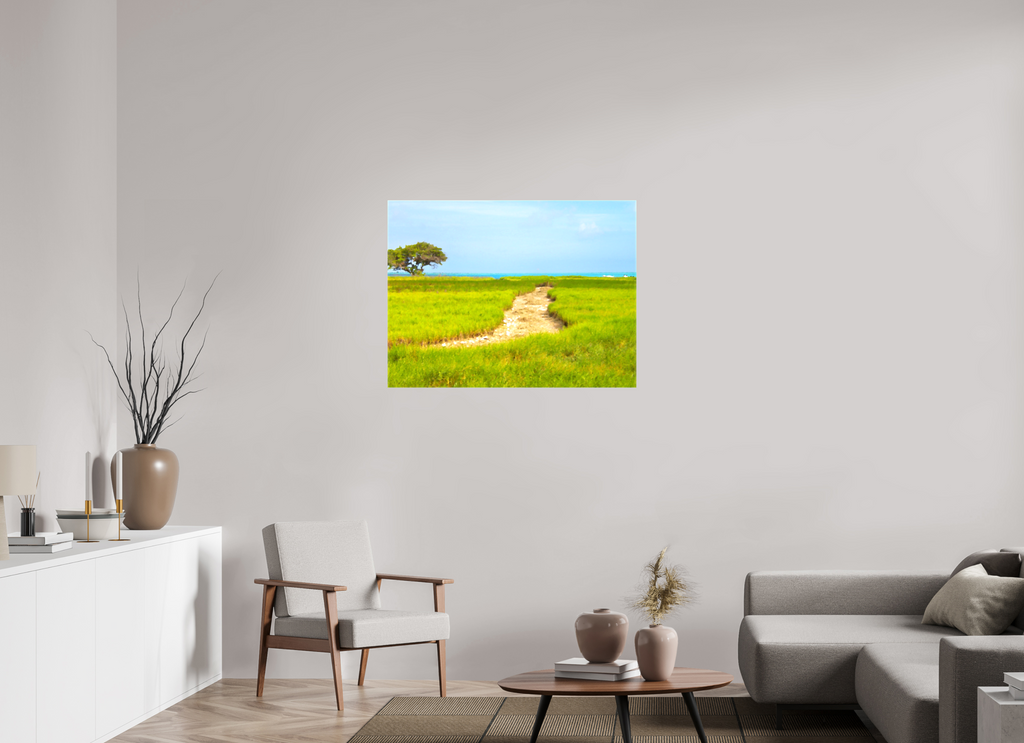 100 x 75 cm, High Quality Glossy Canvas on stretcher frame El camino hacia el azul | VZL11002