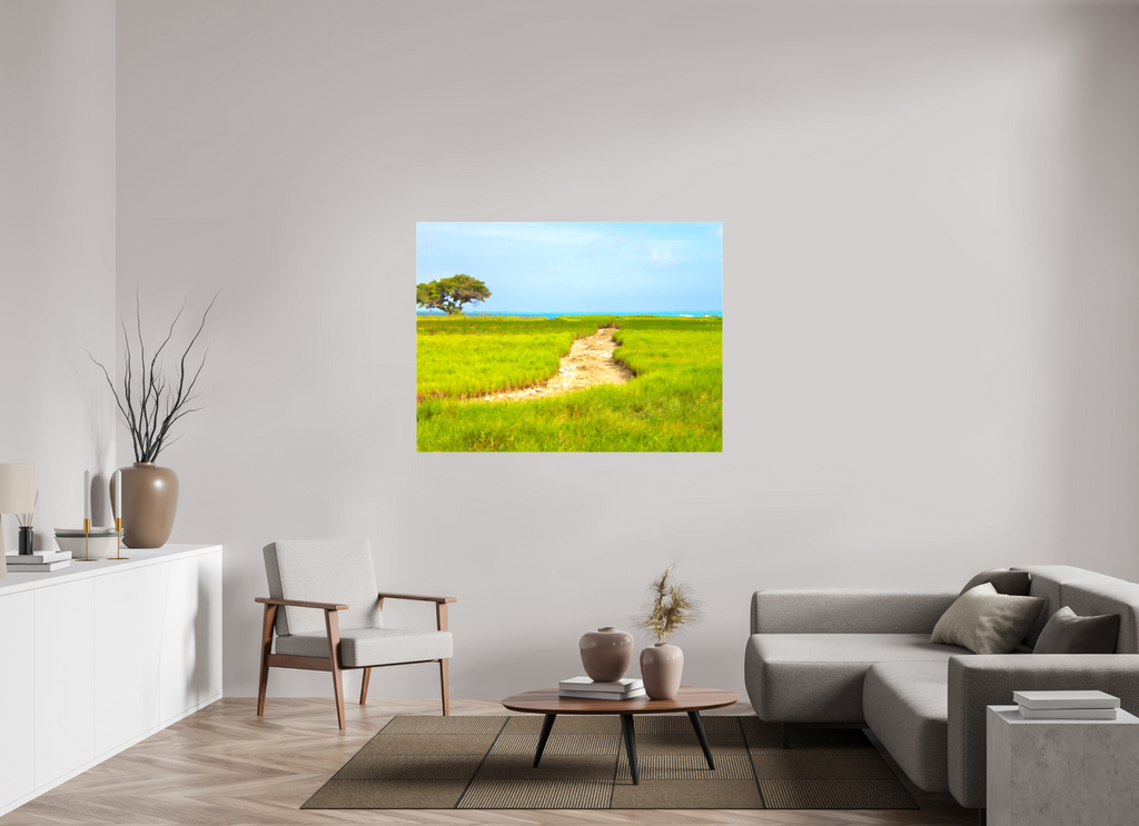 140 x 105 cm, High Quality Glossy Canvas on stretcher frame El camino hacia el azul | VZL11002