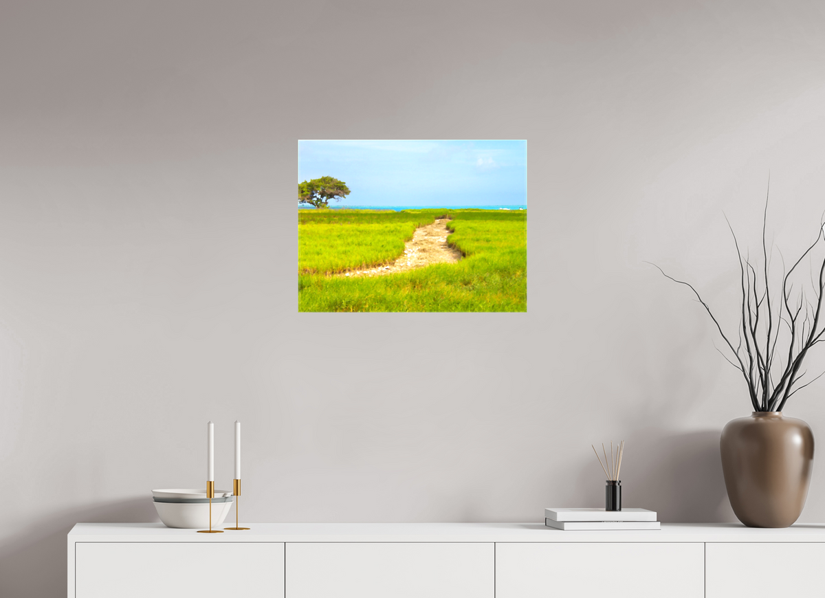 60 x 45 cm, High Quality Glossy Canvas on stretcher frame El camino hacia el azul | VZL11002