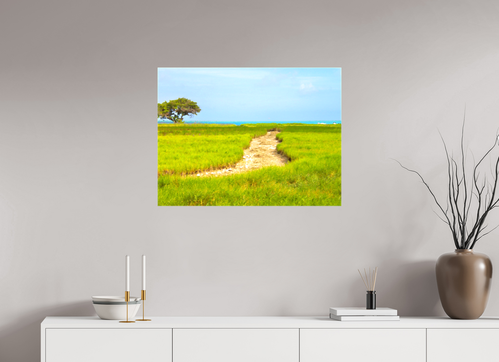 80 x 60 cm, High Quality Glossy Canvas on stretcher frame El camino hacia el azul | VZL11002
